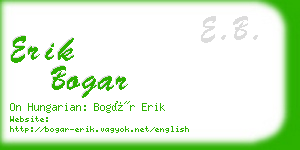 erik bogar business card